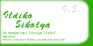 ildiko sikolya business card
